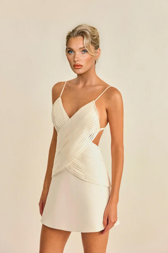 Fashion Lace Backless Mini Dress