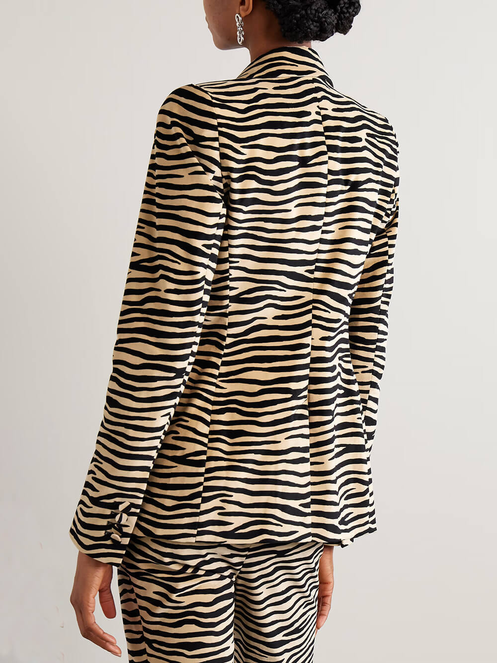 Exquisite Zebra Print Lapel Blazer