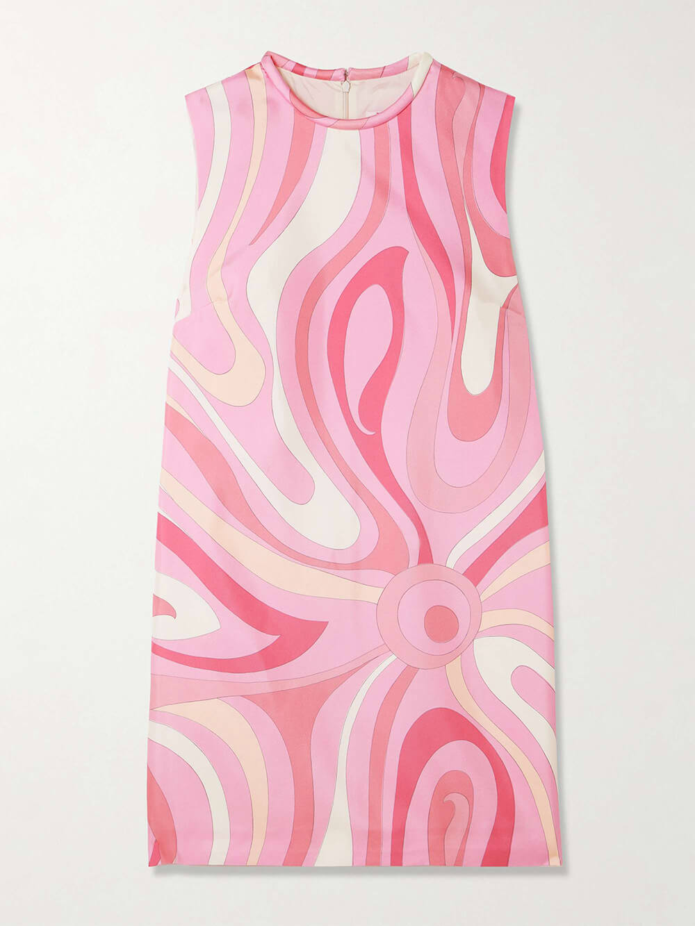 Exquisite Printed Twill Satin Mini Dress