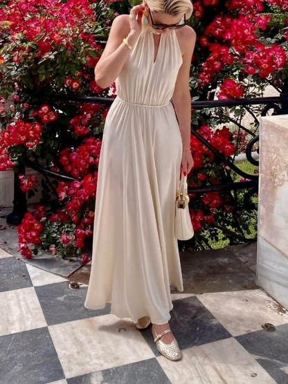 Elegant Off-The-Shoulder Tie Waist Satin Maxi Dress