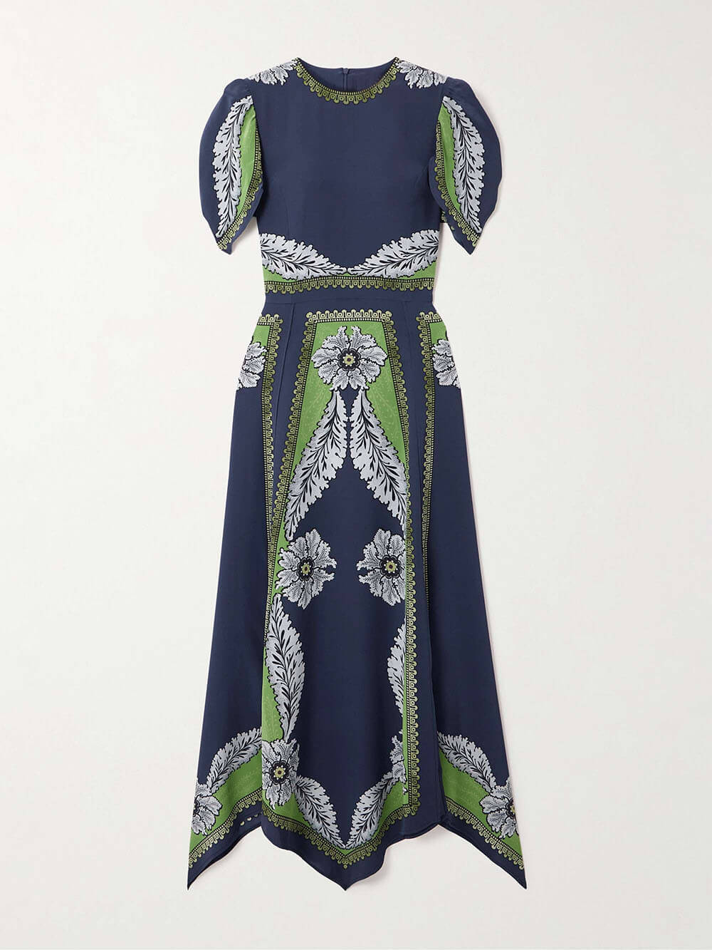 Exquisite Printed Satin Midi Dress