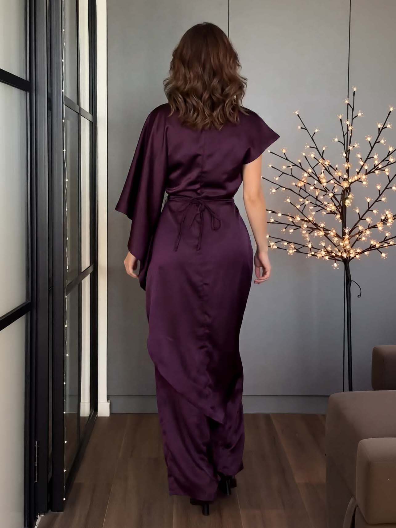 Elegant Satin Irregular Top Two-piece Set