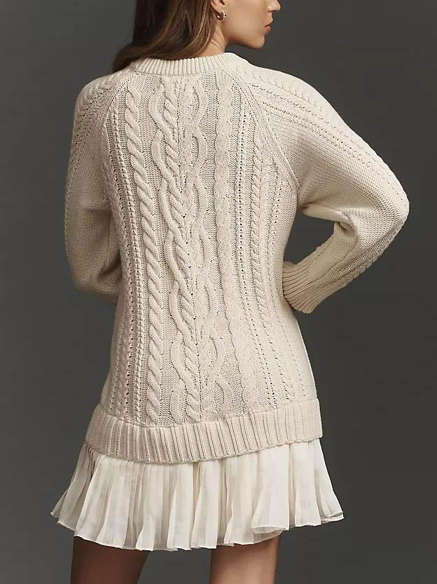 Casual Twist Sweater Mini Dress