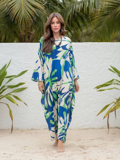 Boho Print Asymmetrical Maxi Dress