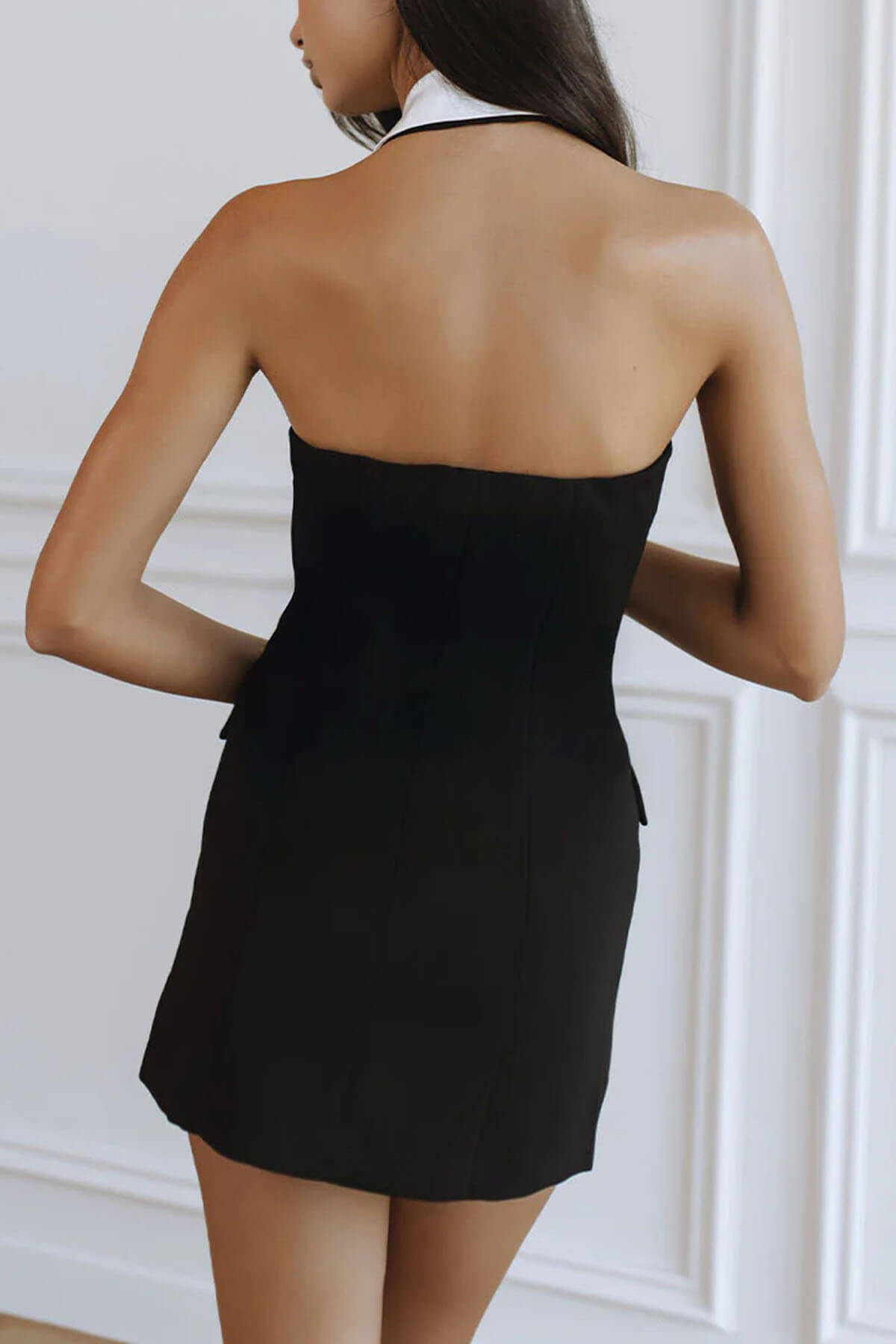 Exquisite Backless Double-Breasted Mini Dress