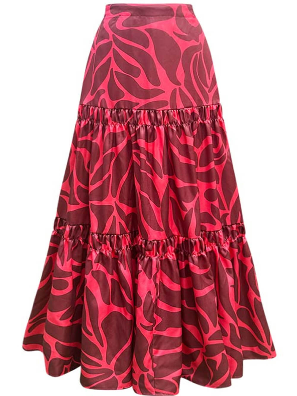 Cutout Printed One-Piece Swimsuit And Maxi Skirt Set