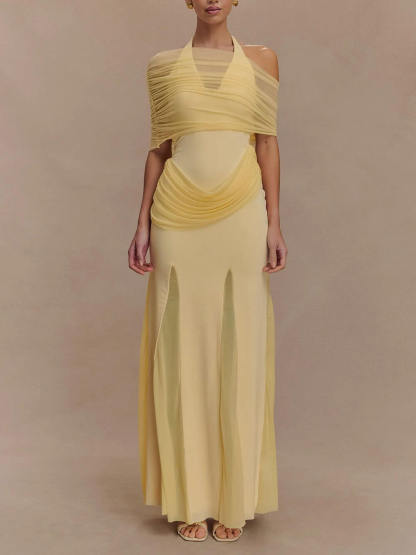 Elegant Bodycon Mesh Maxi Dress