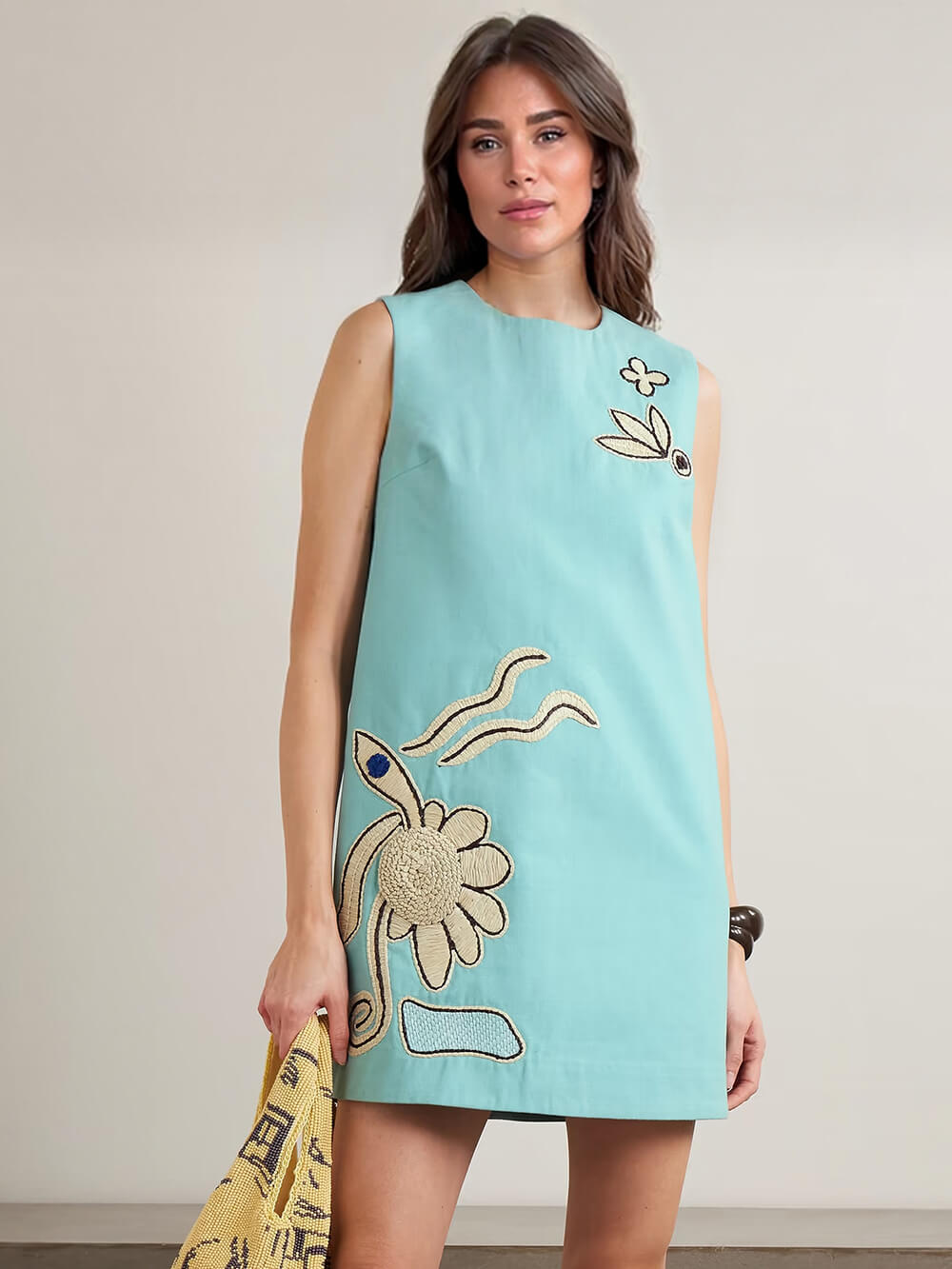 Casual Printed Sleeveless Mini Dress