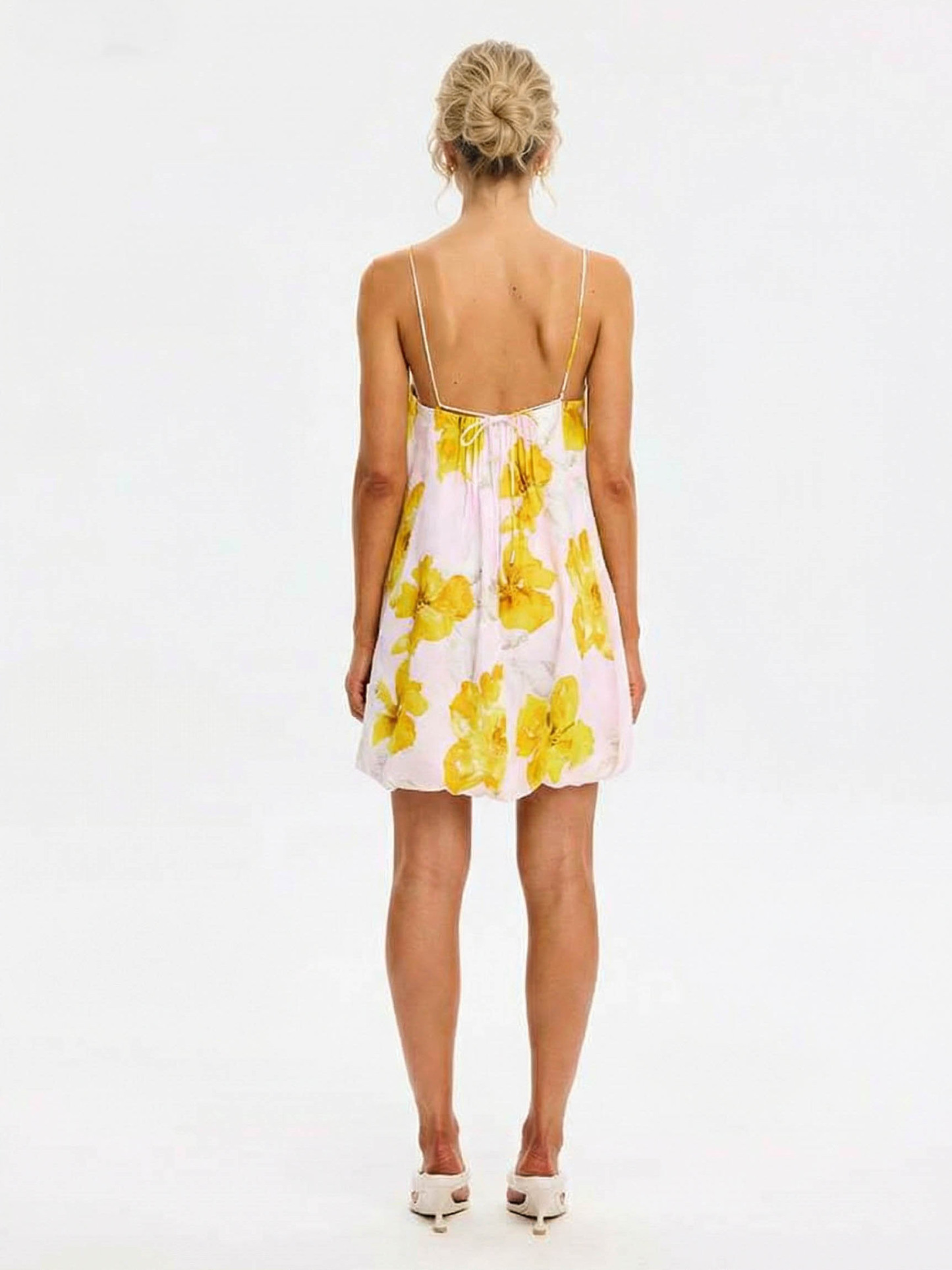 Spaghetti Strap Square Neck Floral Mini Dress