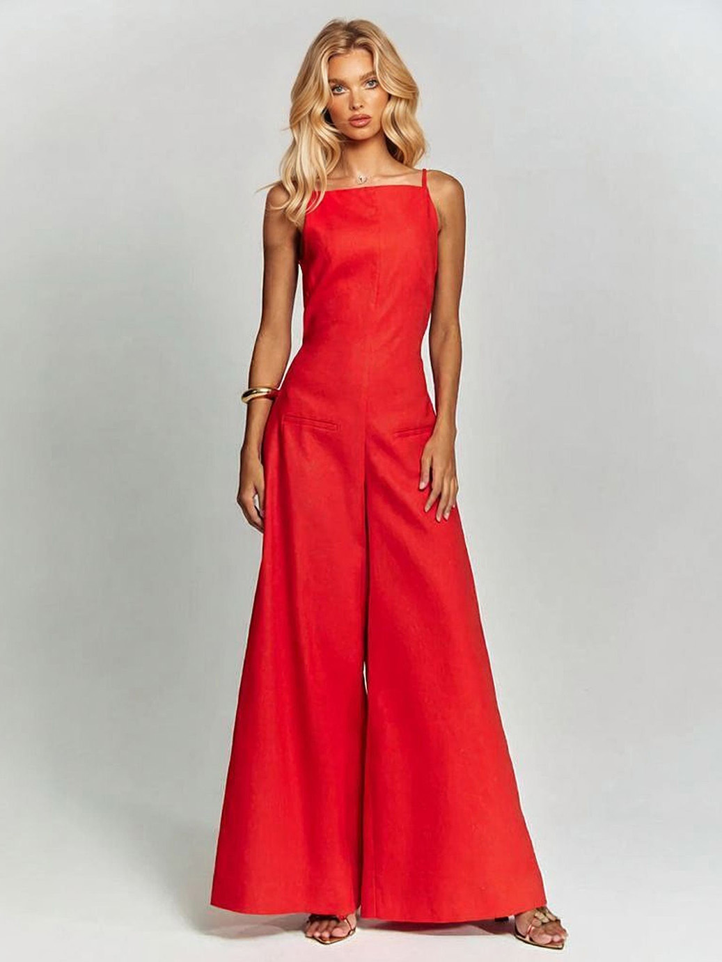 Casual Classic Suspender Wide Leg Jumpsuit