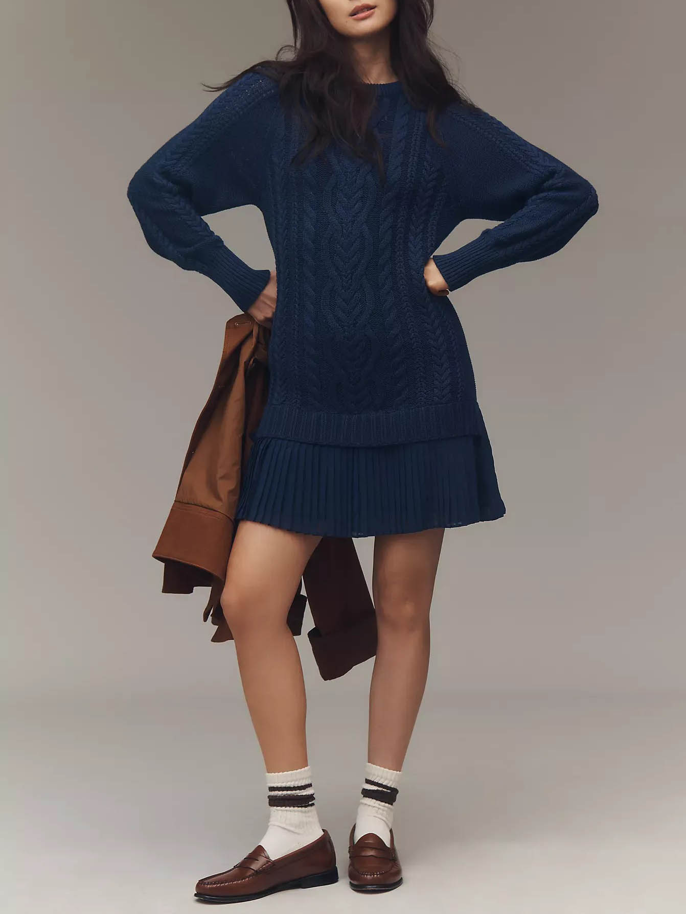 Casual Twist Sweater Mini Dress