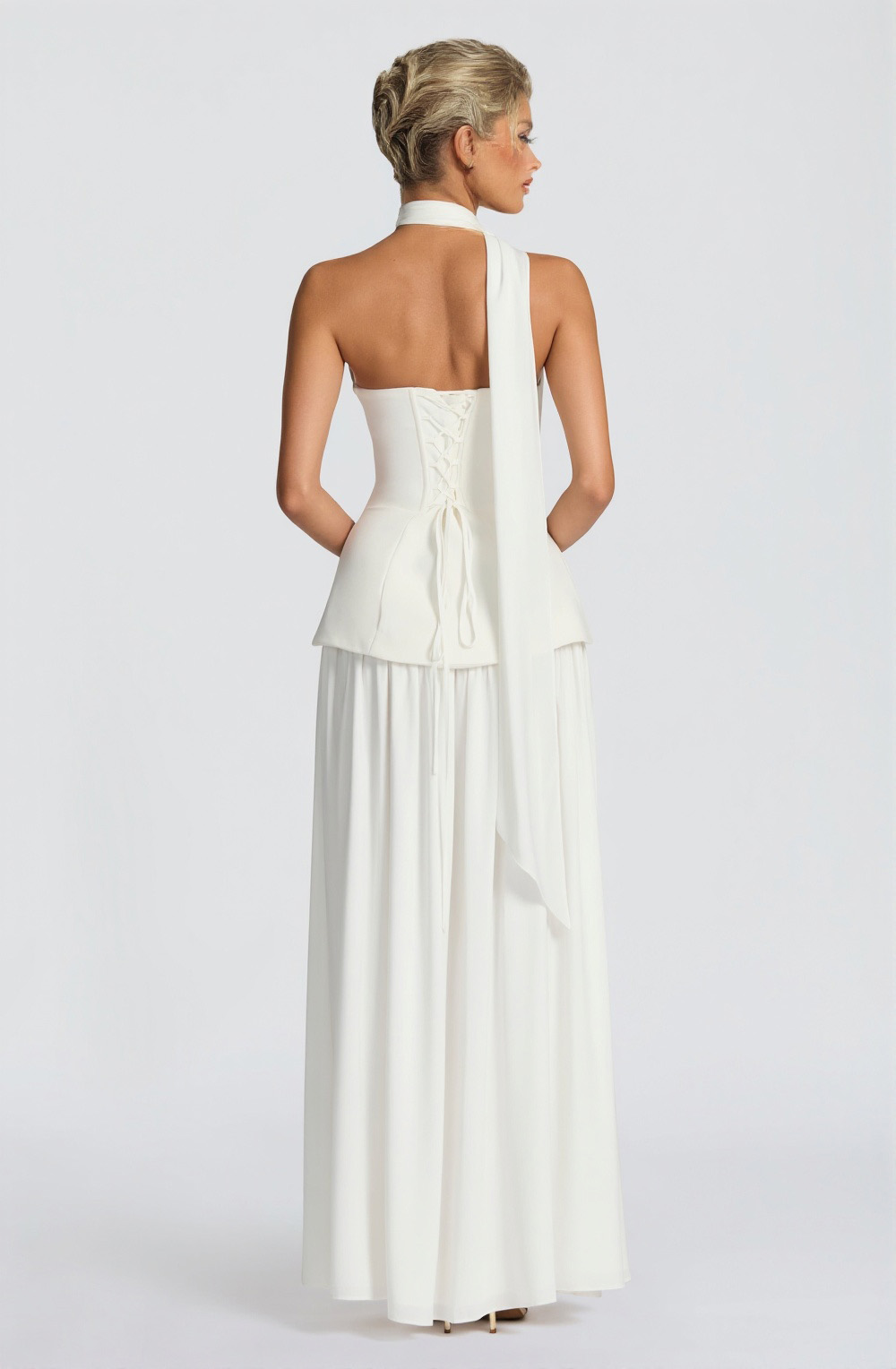 Vestido Maxi de Fiesta con Escote Corazón Elegante y Gran Abertura