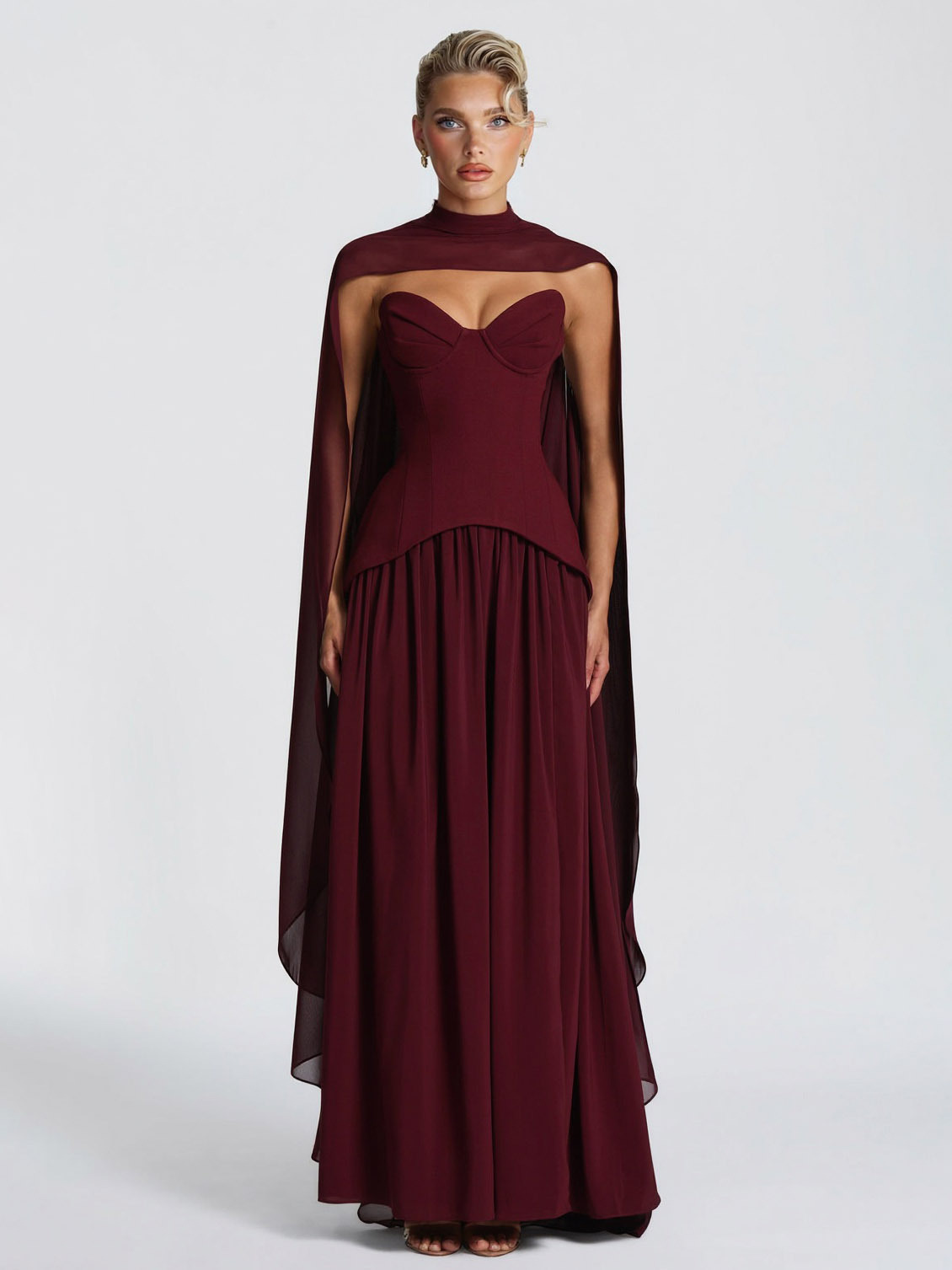 Elegant Sweetheart Neck High Slit Party Maxi Dress