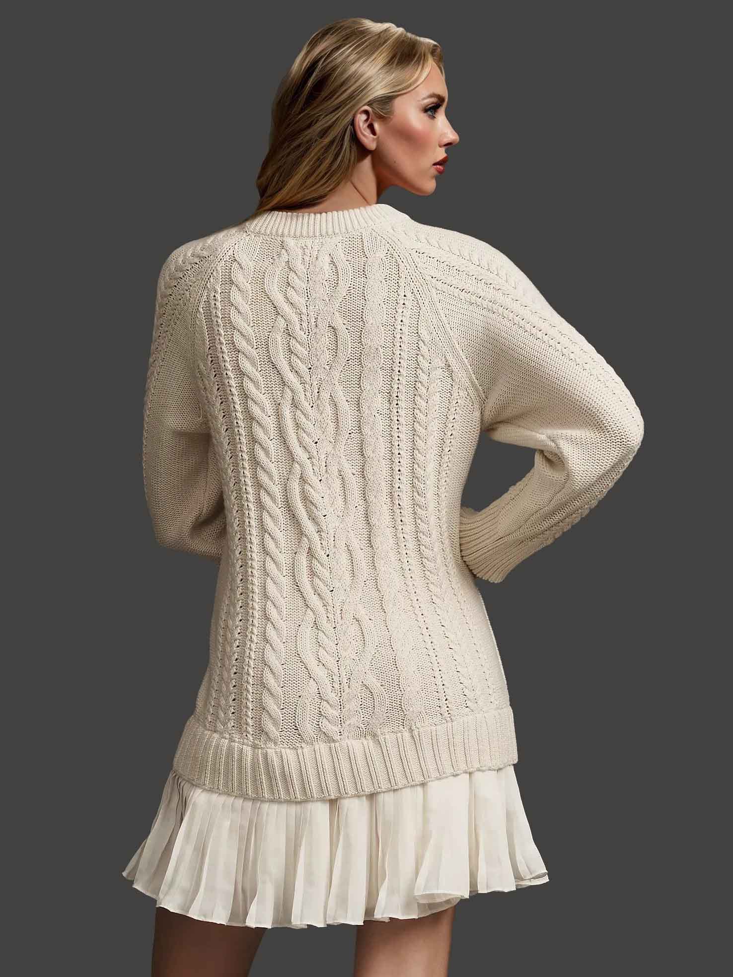 Casual Twist Sweater Mini Dress