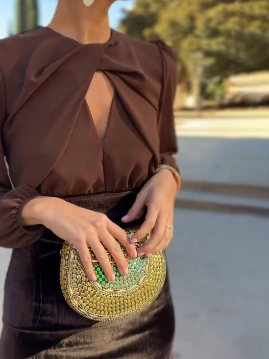 Sexy Long-sleeved Velvet Bodycon Maxi Dress