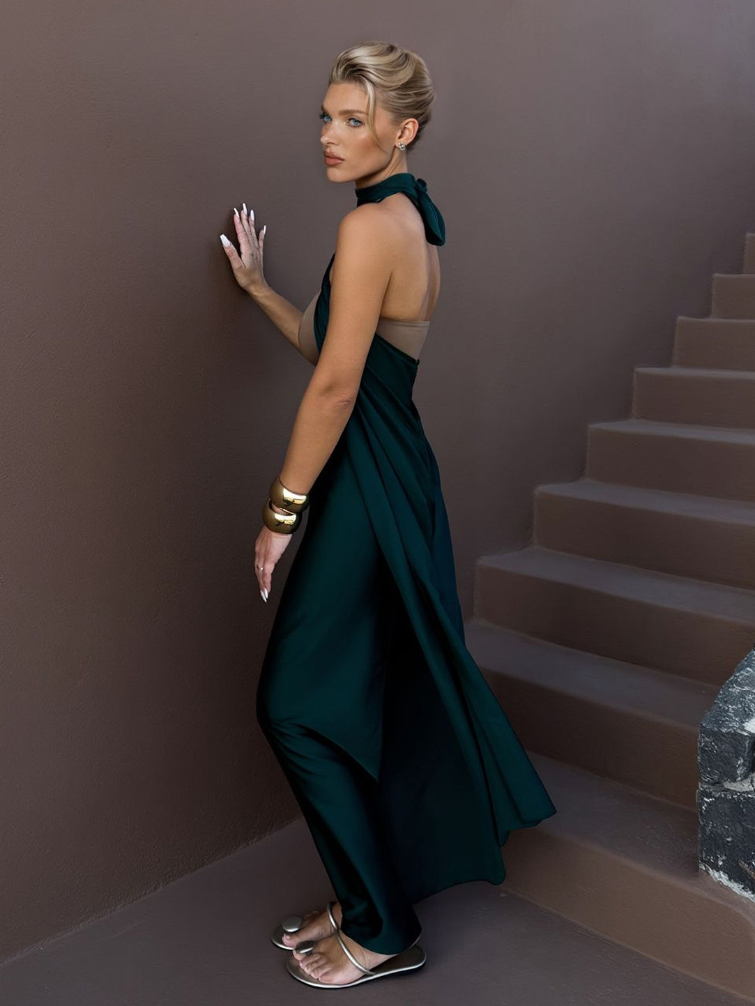 Elegant Satin Asymmetric Hem Convertible Jumpsuit