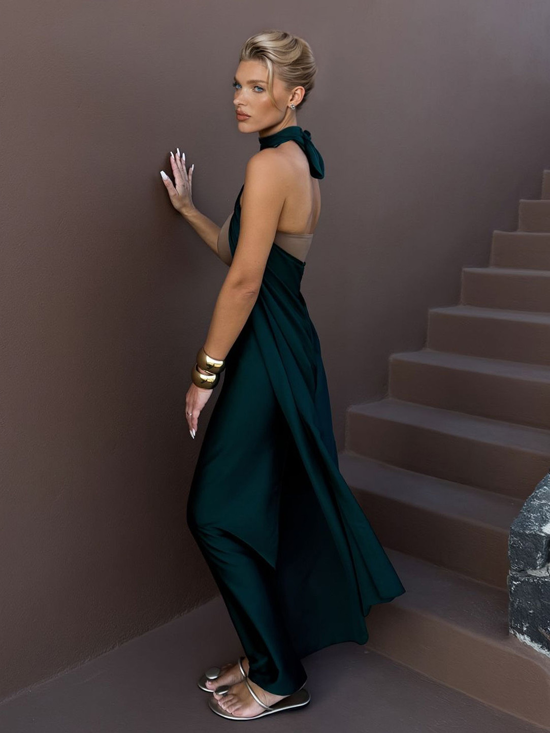 Elegant Satin Asymmetric Hem Convertible Jumpsuit