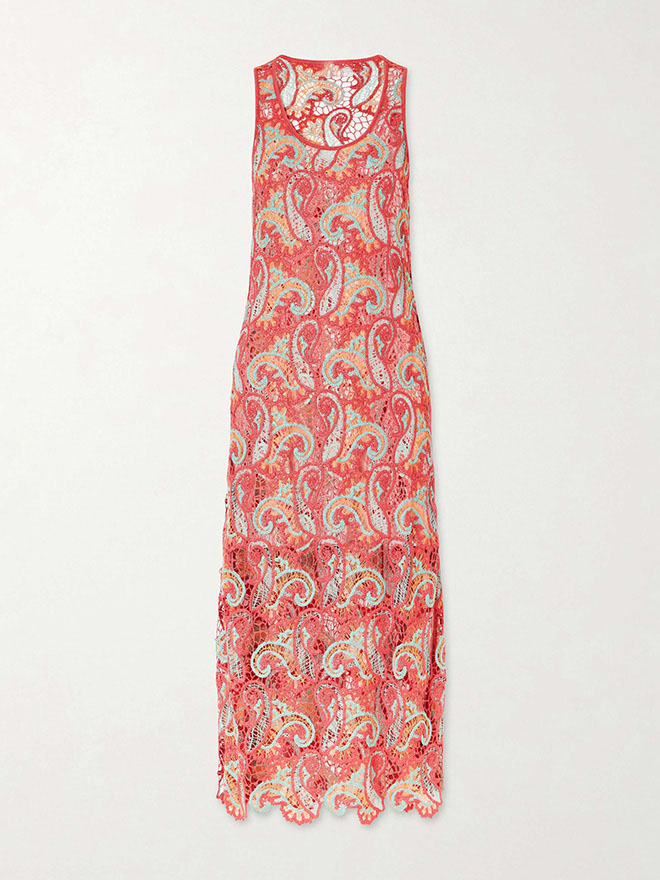 Exquisite Paisley Crochet Midi Dress