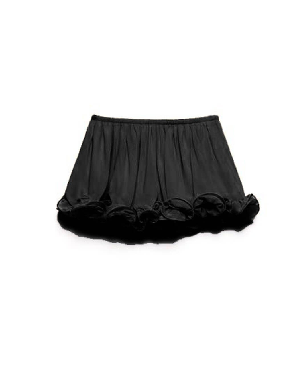 Exquisite Chiffon Ruffle Backless Asymmetric Top & Elastic Waist Relaxed Shorts Set