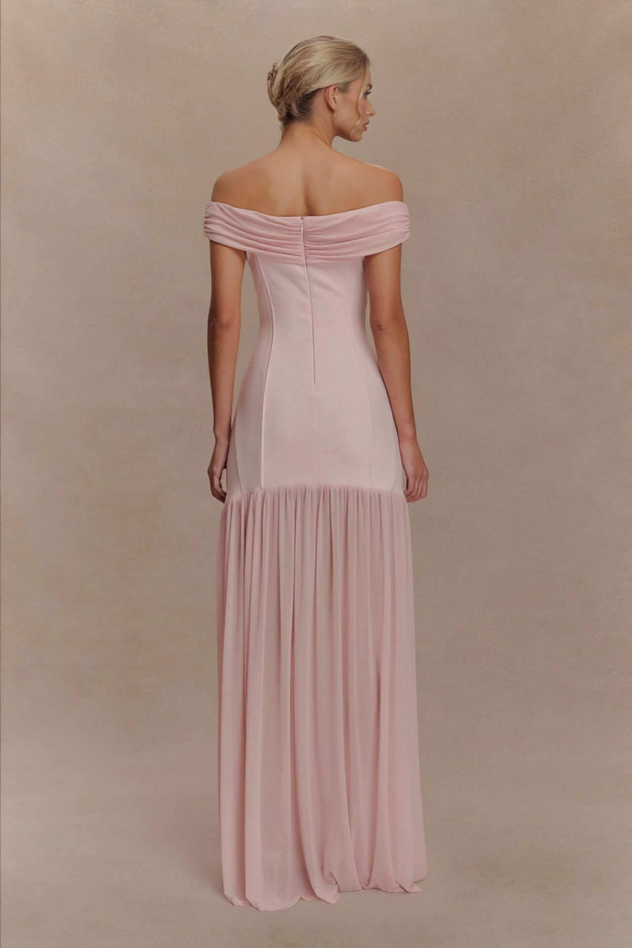 Elegant Floral-Embellished Strapless Bodycon Maxi Dress