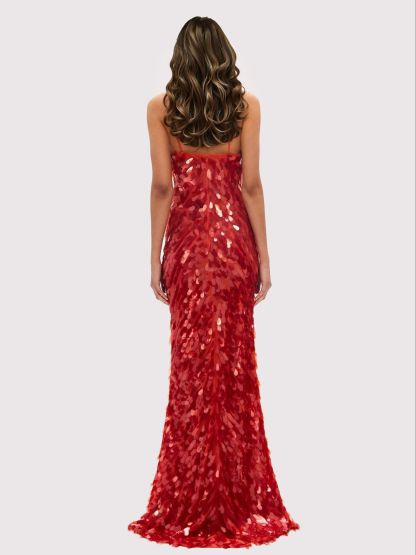 The Red Sapphire Sequin Maxi Dress