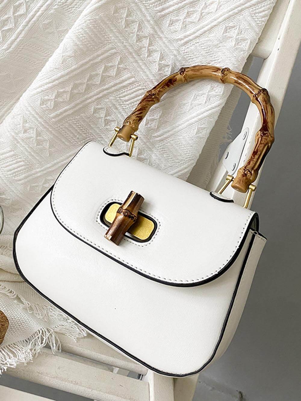 Retro Bamboo Shoulder Crossbody Handbag