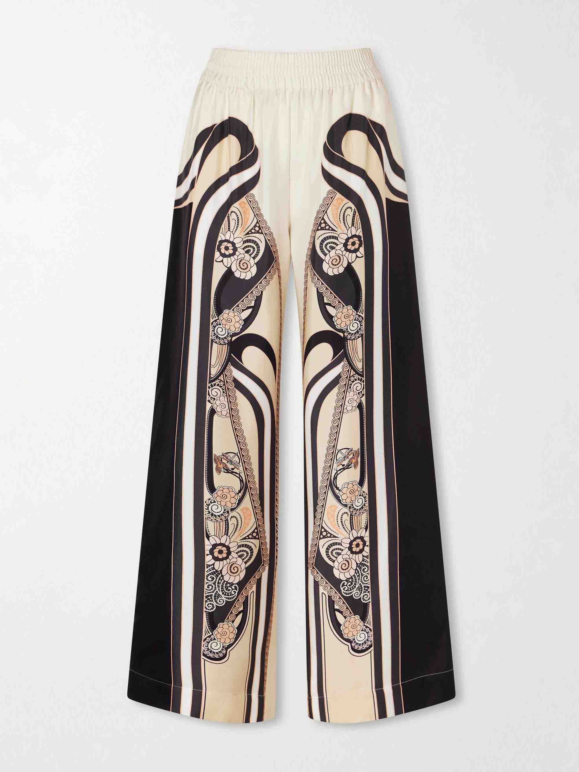 Elegant Satin Abstract Print Sleeveless Top Two-piece Set