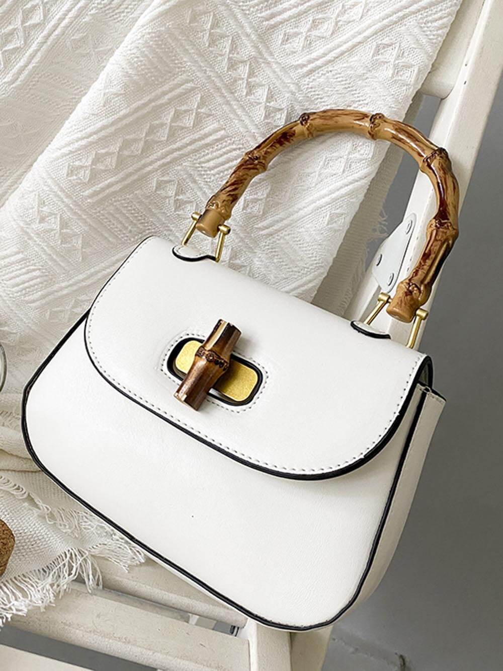 Retro Bamboo Shoulder Crossbody Handbag