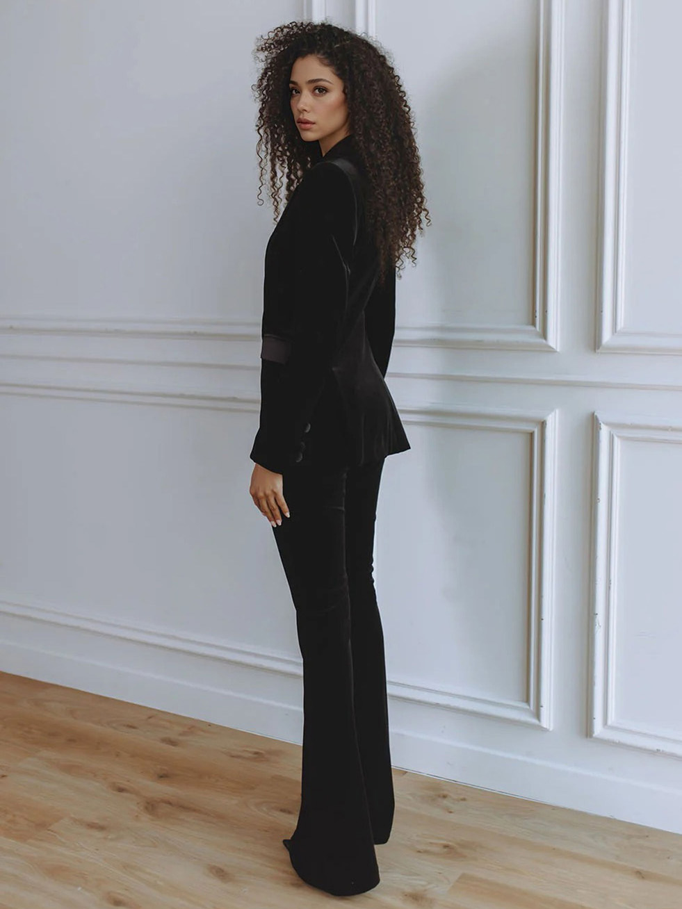 Elegant Velvet Flared Pants