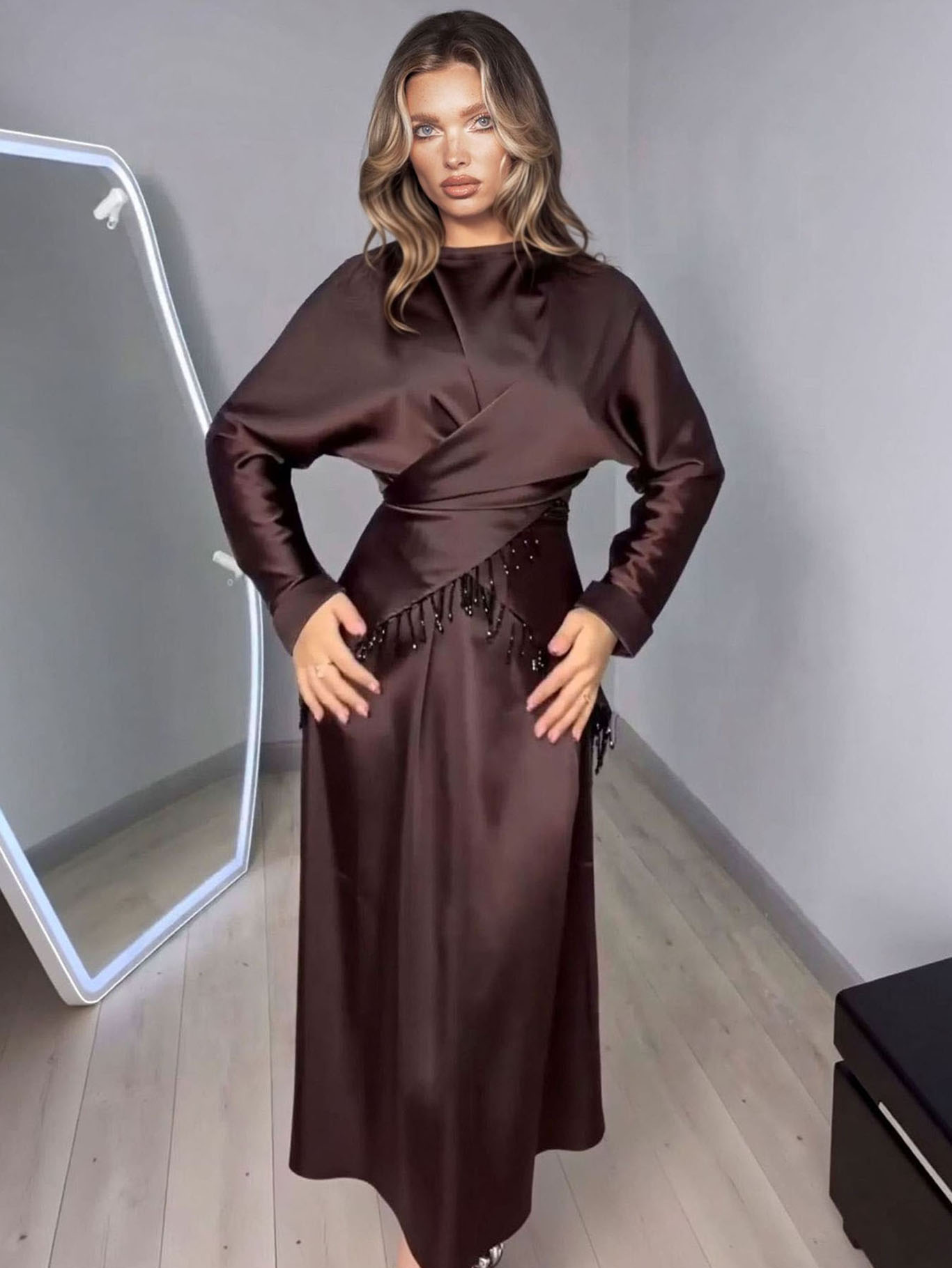 Long-Sleeved Pullover Dress Set