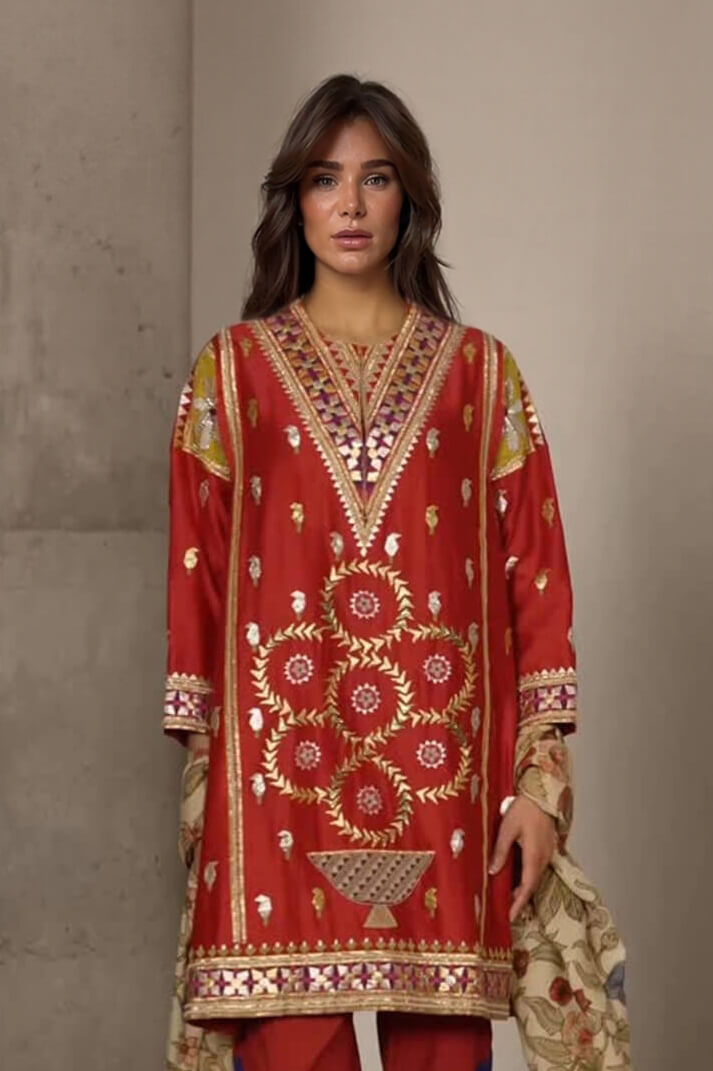 Unique Ethnic-Print Loose Mid-Length Top