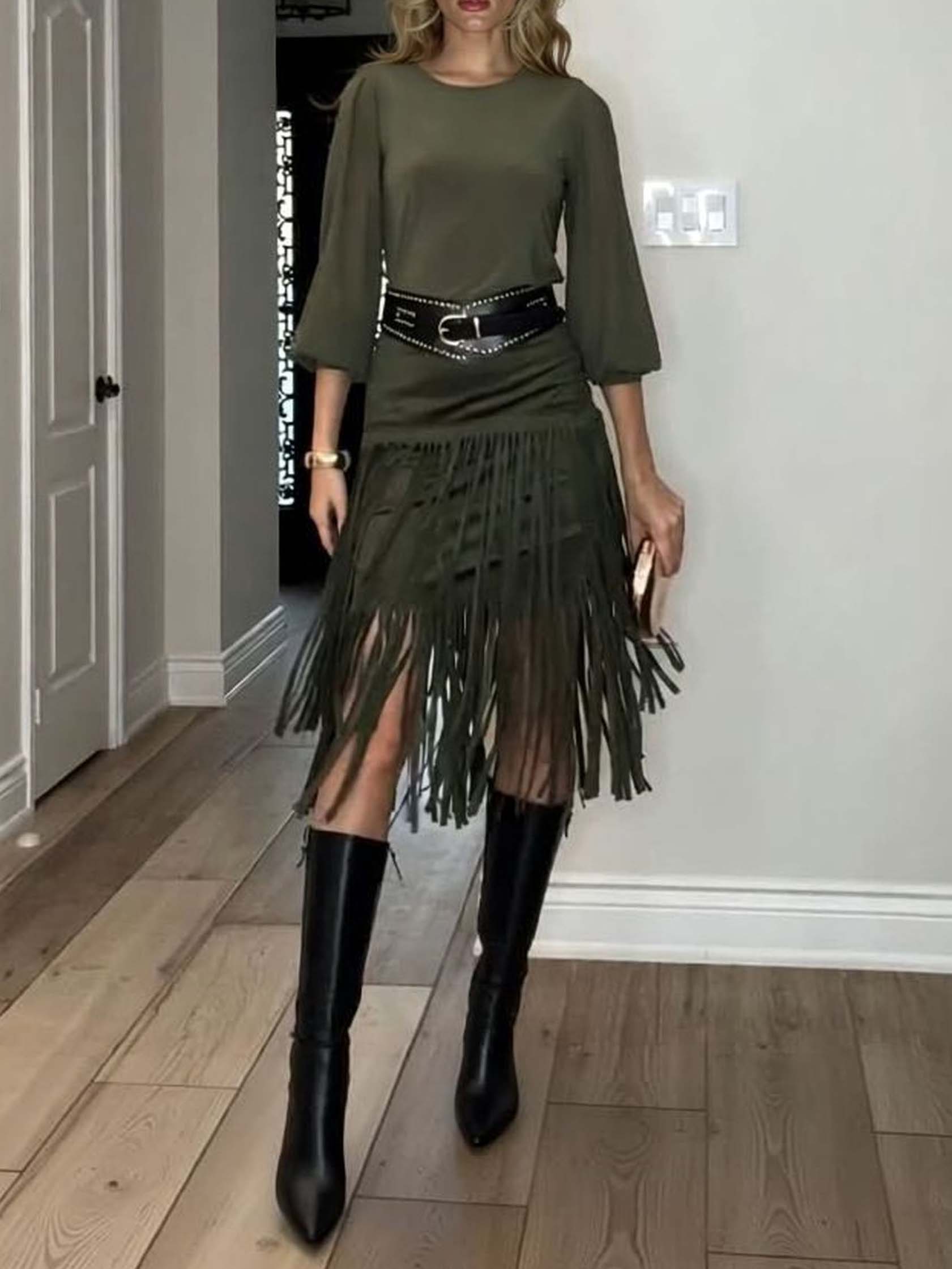 Elegant Bell-Sleeve Solid Knit Top