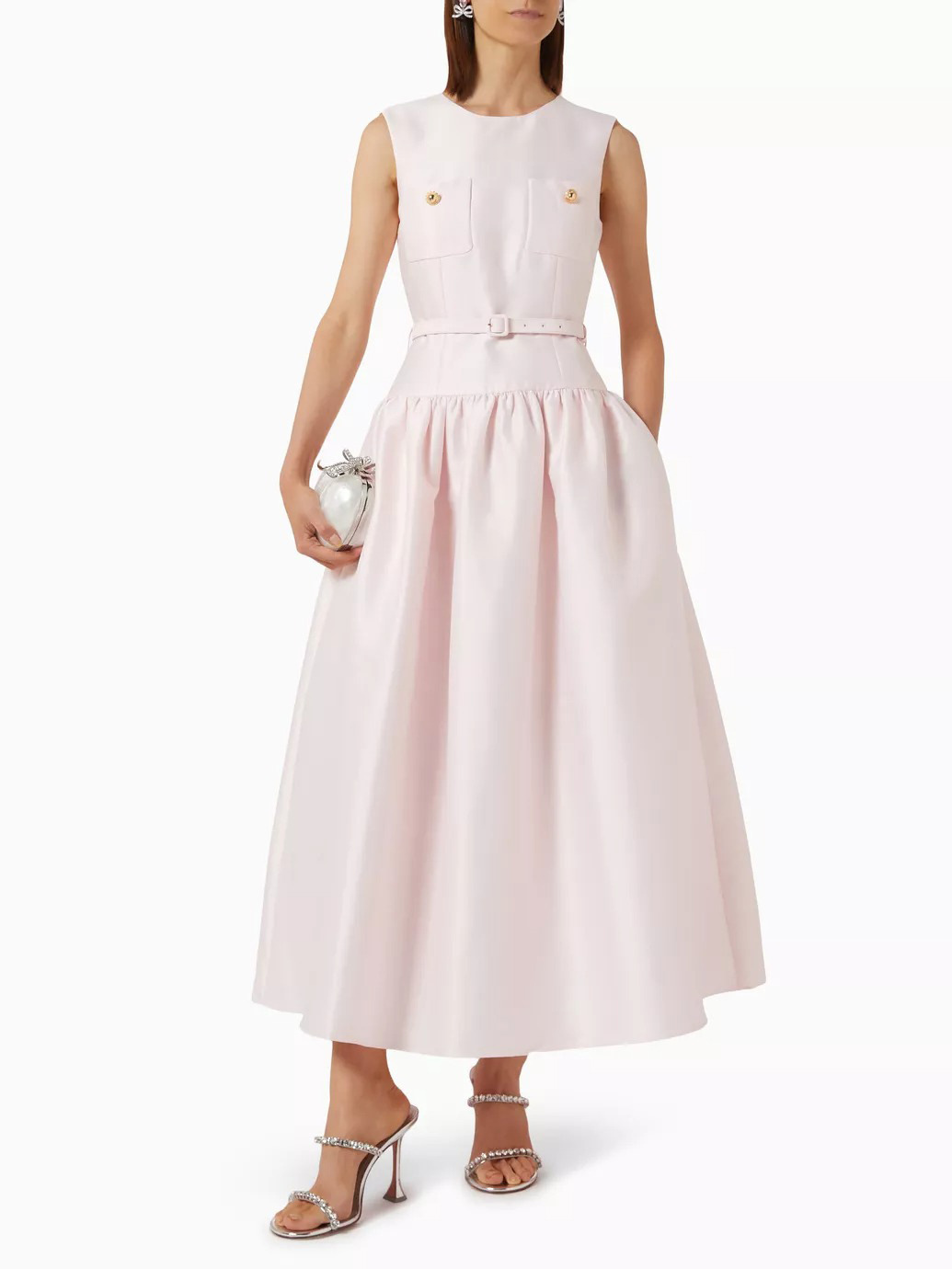 Elegant Sleeveless Belted Midi Dress