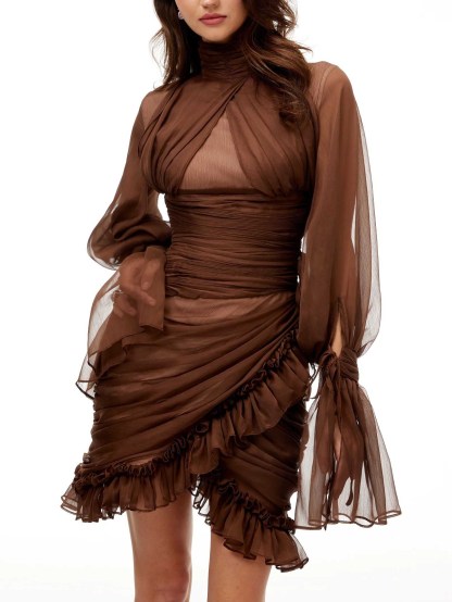 Elegant Pleated Tulle Mini Dress