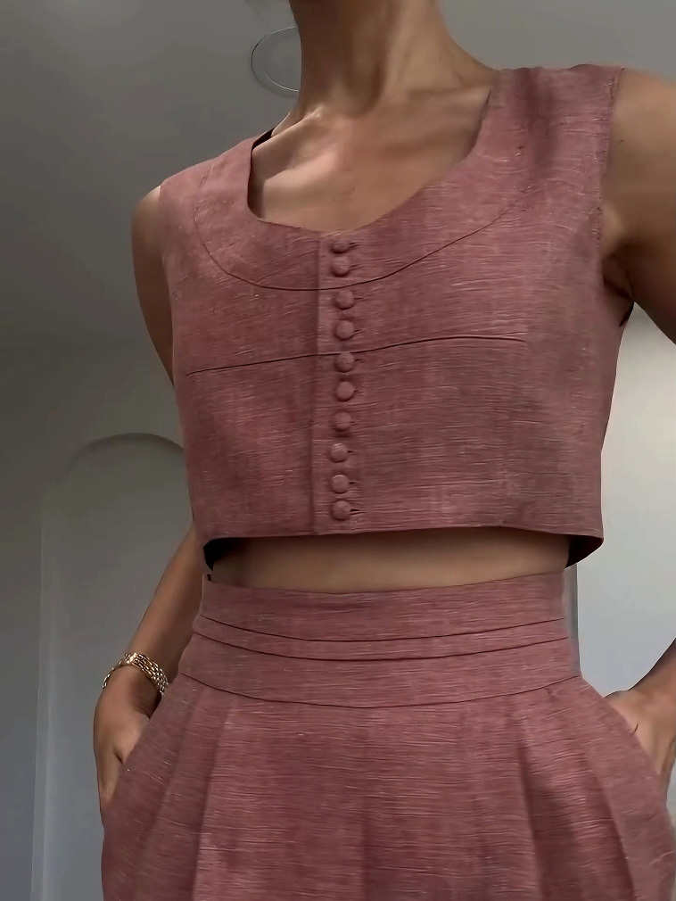 Casual Short Vest And Trousers Two-piece Set