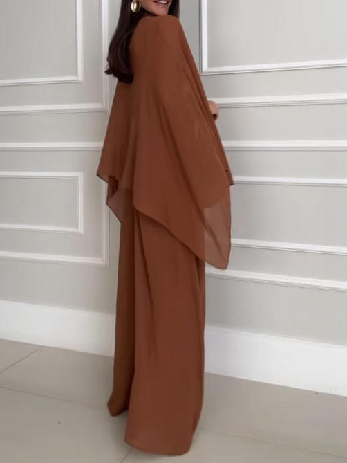 Exquisite Irregular Chiffon Flowing Top Two-piece Sets