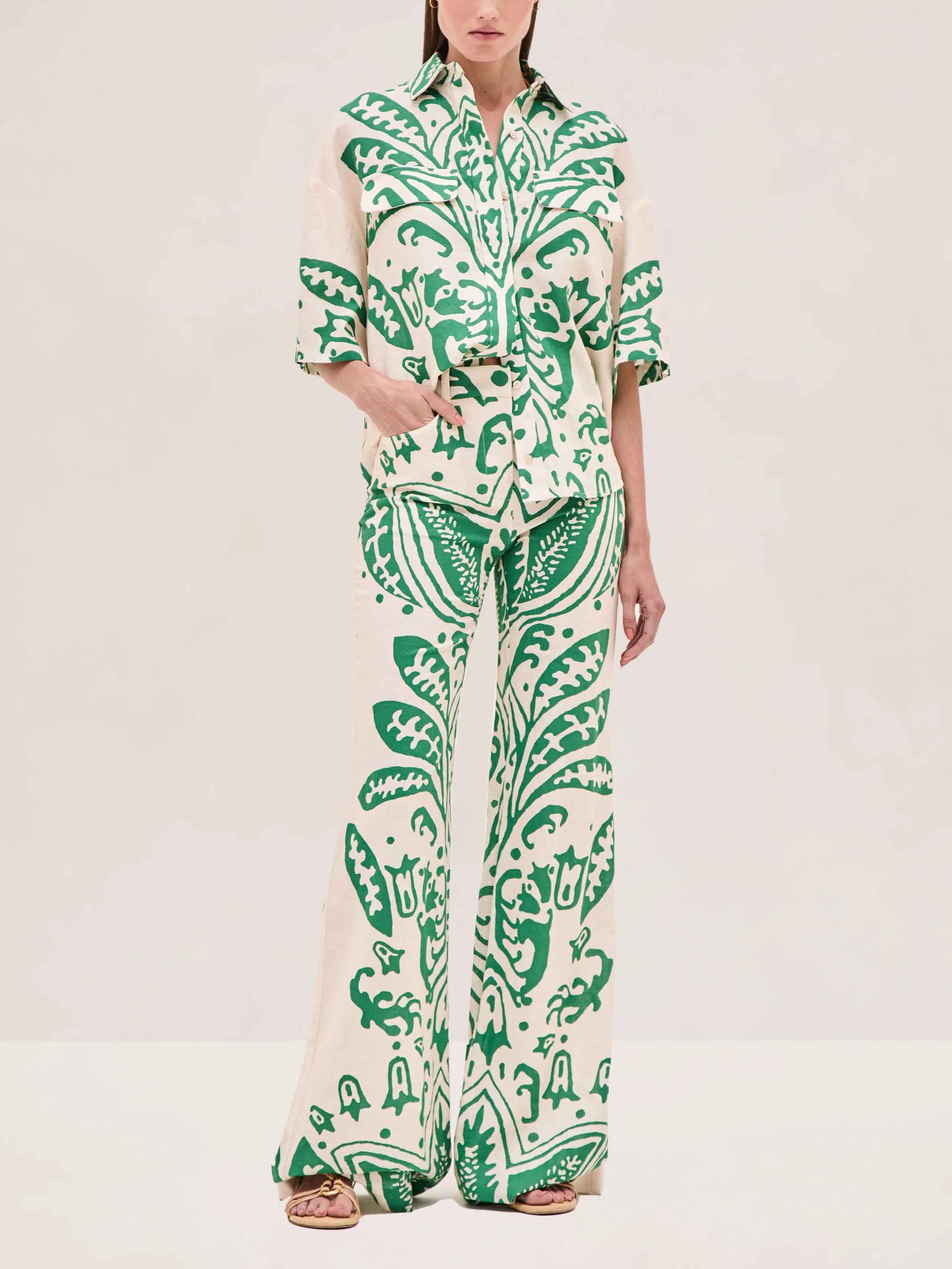 Unique Casual Abstract Plant Flower Print Shirt