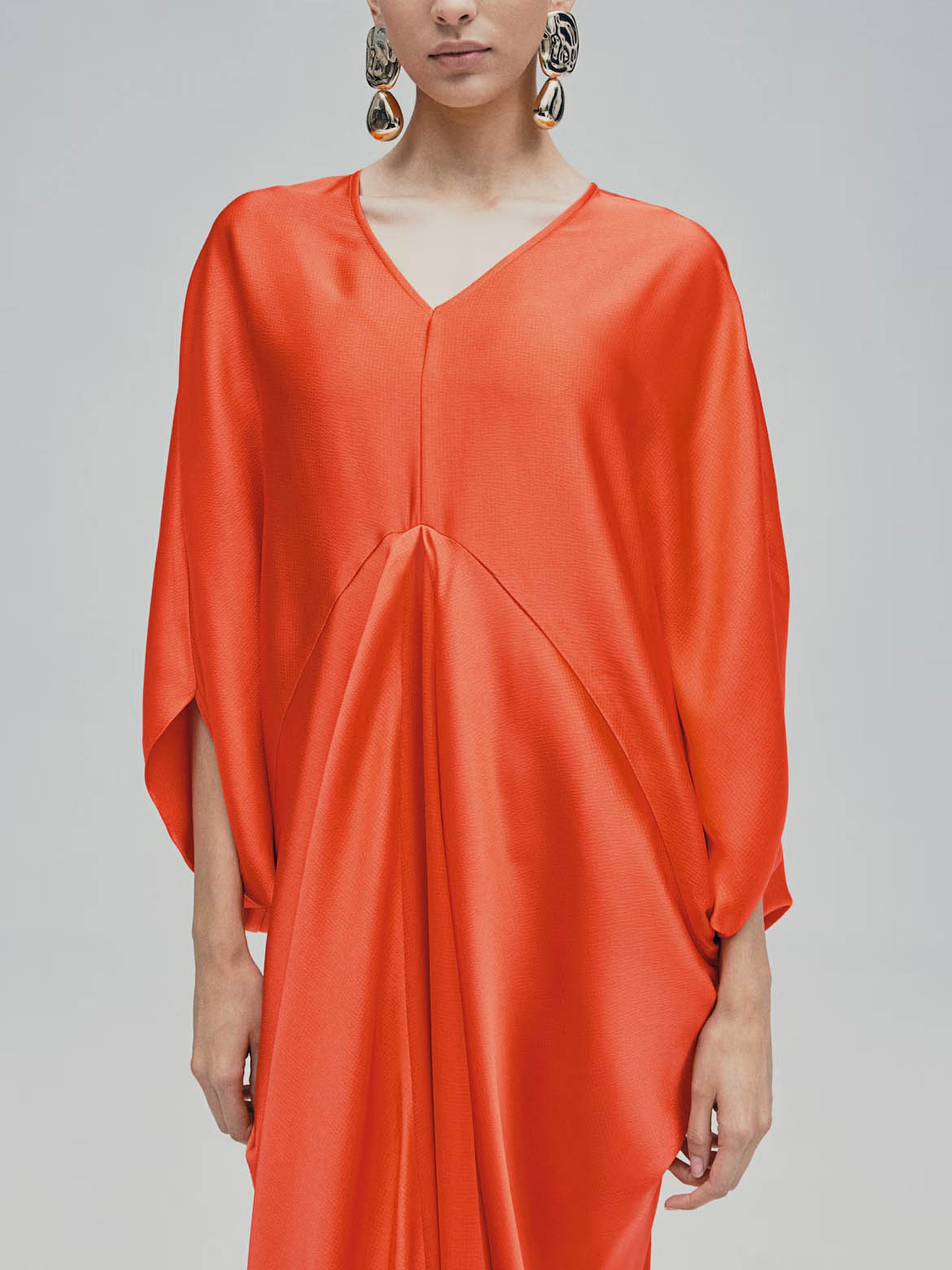 Elegant V-neck Satin Robe Maxi Dress