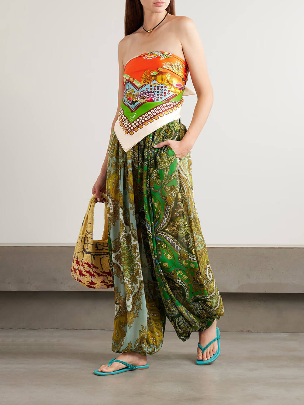 Unique Print Twill Satin Scarf Tank Top – Likemychoice