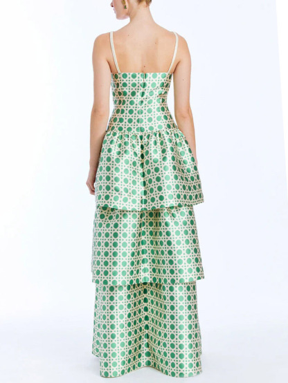 Unique Layered Satin Maxi Dress