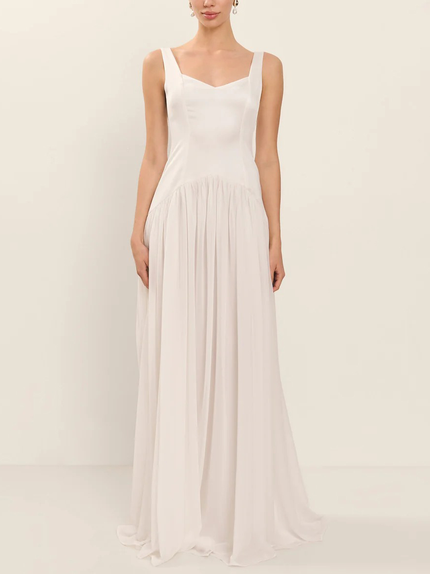 Elegant Bodycon Chiffon Flowing Maxi Dress