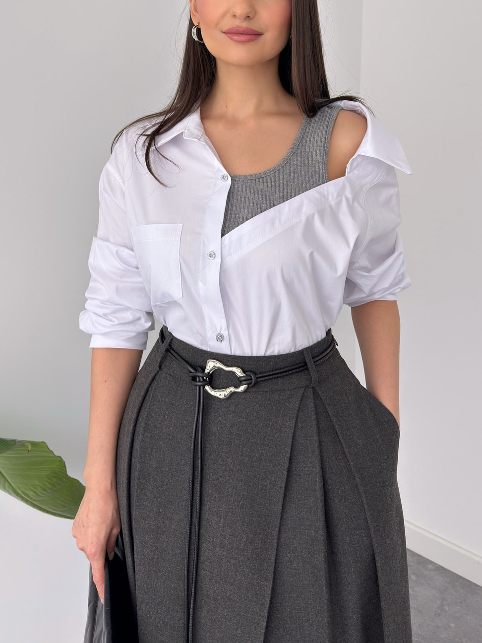 Modern Asymmetrical Layered Shirt