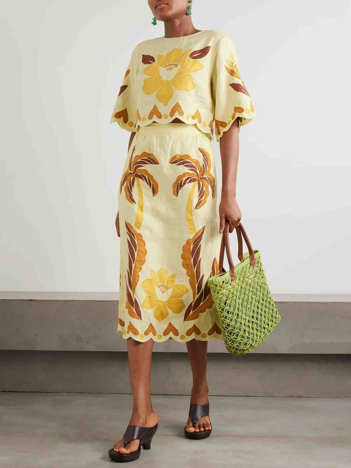 Unique Sunshine Floral Print Skirt