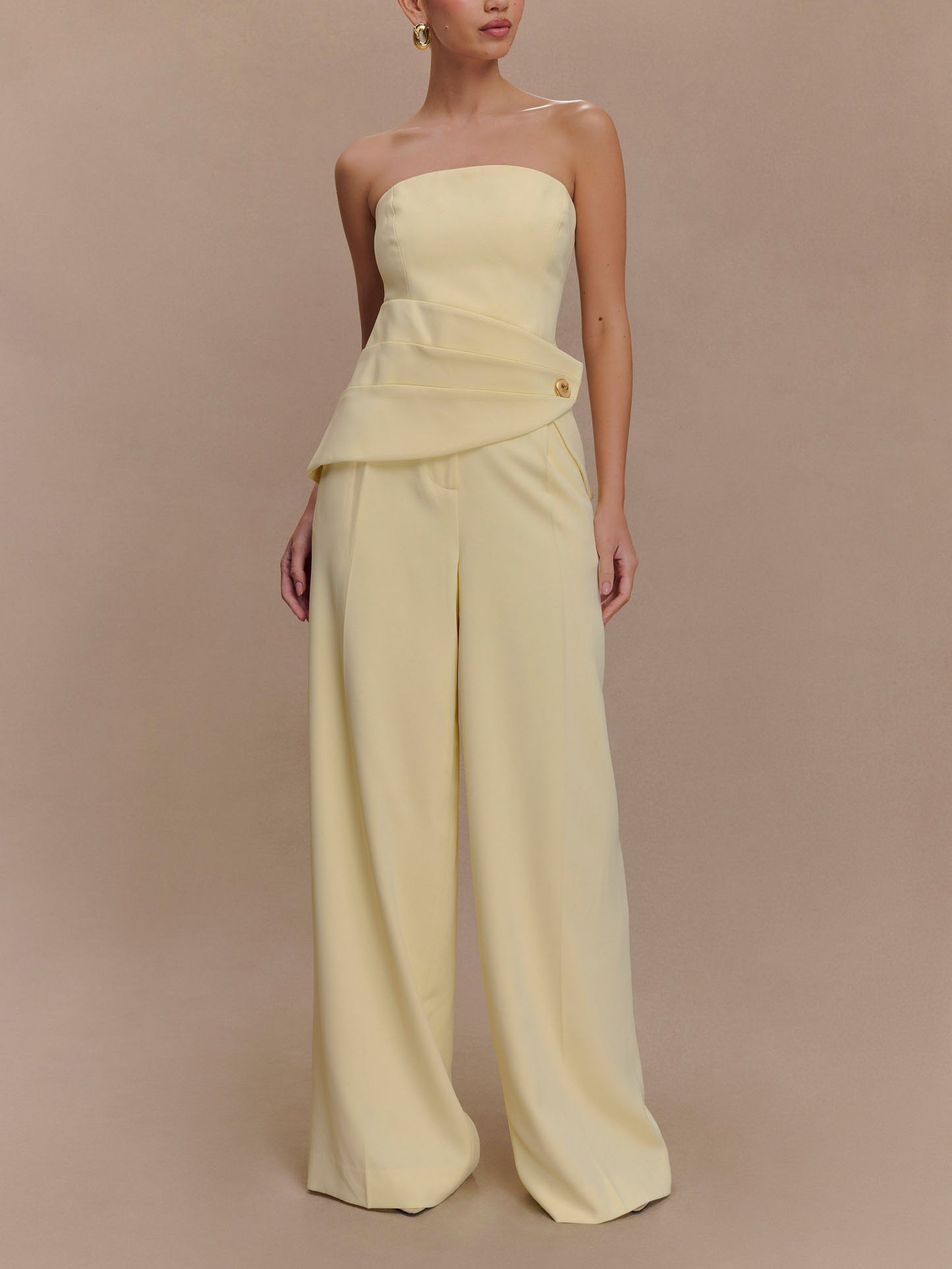 Elegant Strapless Top Two-Piece Set