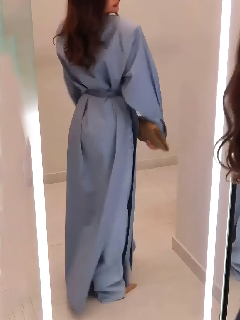 Casual Slit Cotton Shirt Maxi Dress