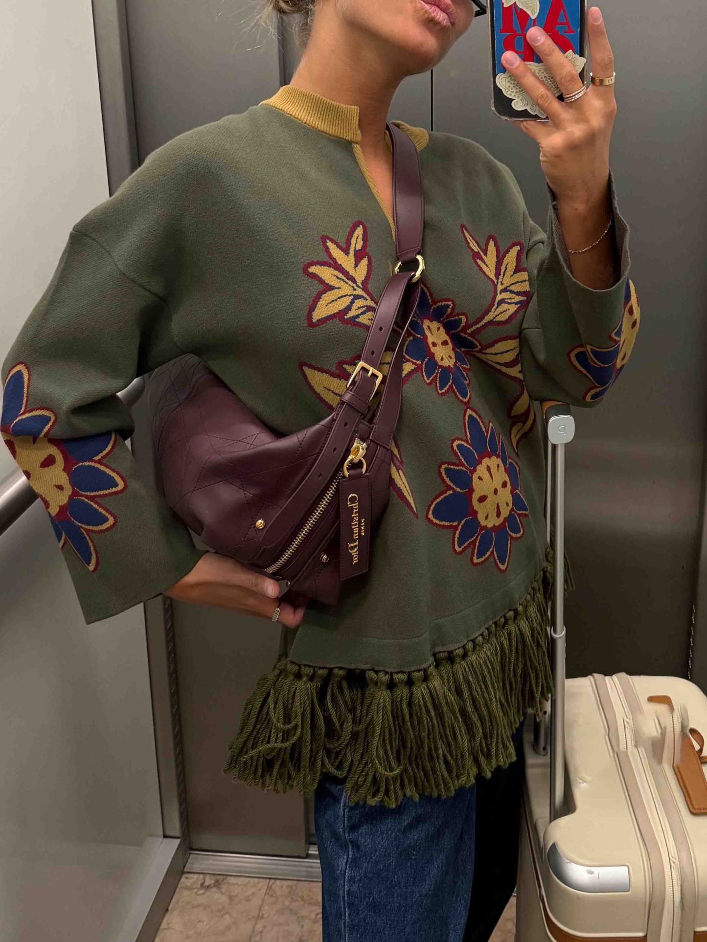 Casual Symmetrical Pattern Fringed Sweater