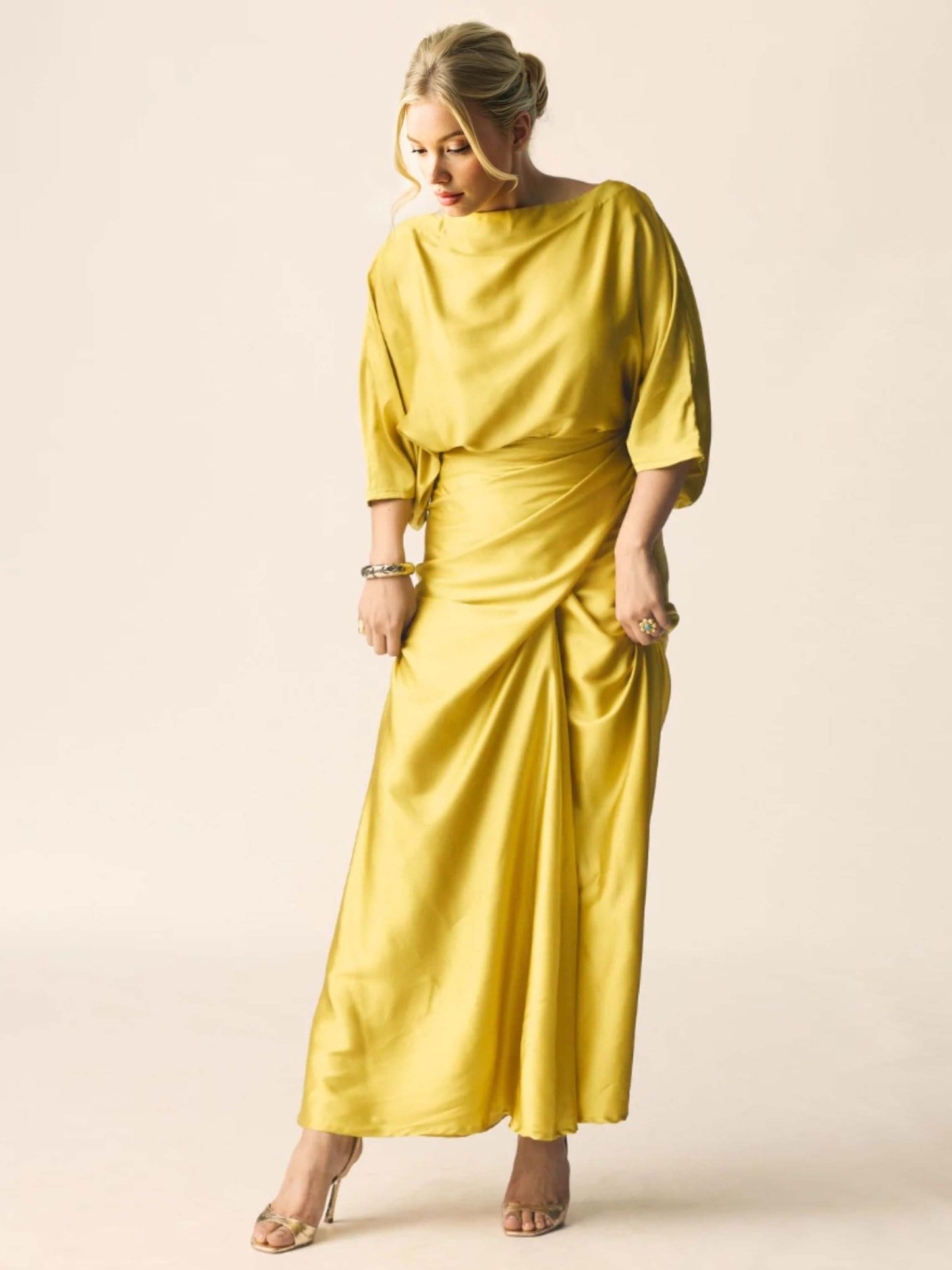 Elegant Pleated Long Dress Two-piece Set