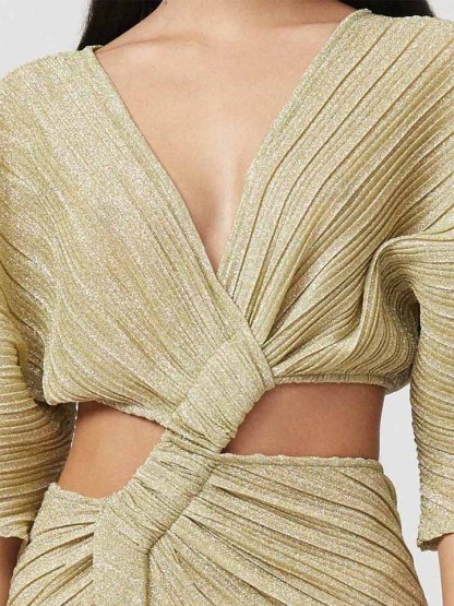 Sexy Twist-Front Cut-Out Maxi Dress