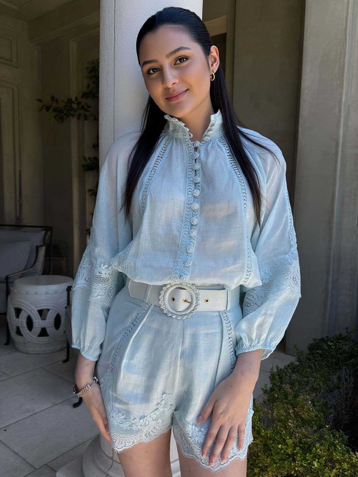 Romantic Lace-Trimmed Shorts Two-Piece Set