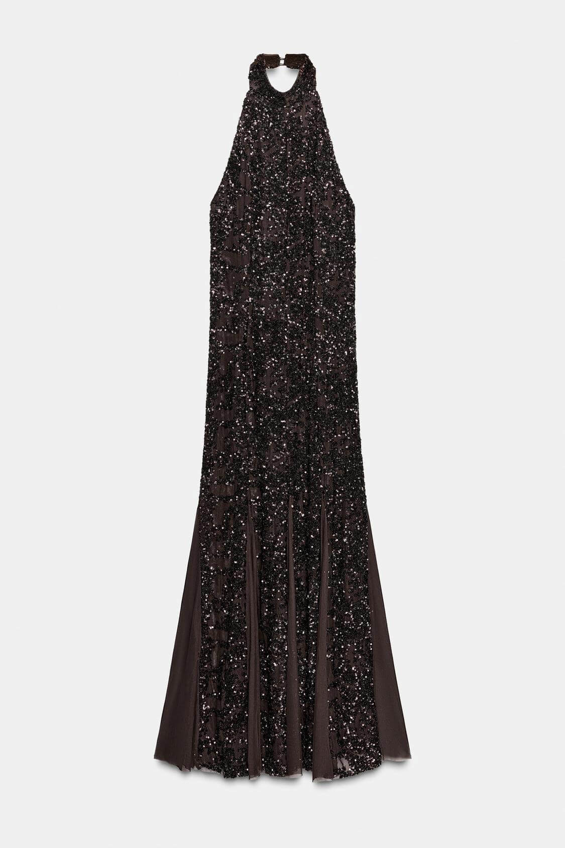 Elegant Fashion Off-Shoulder Sequin Strappy Maxi Dress